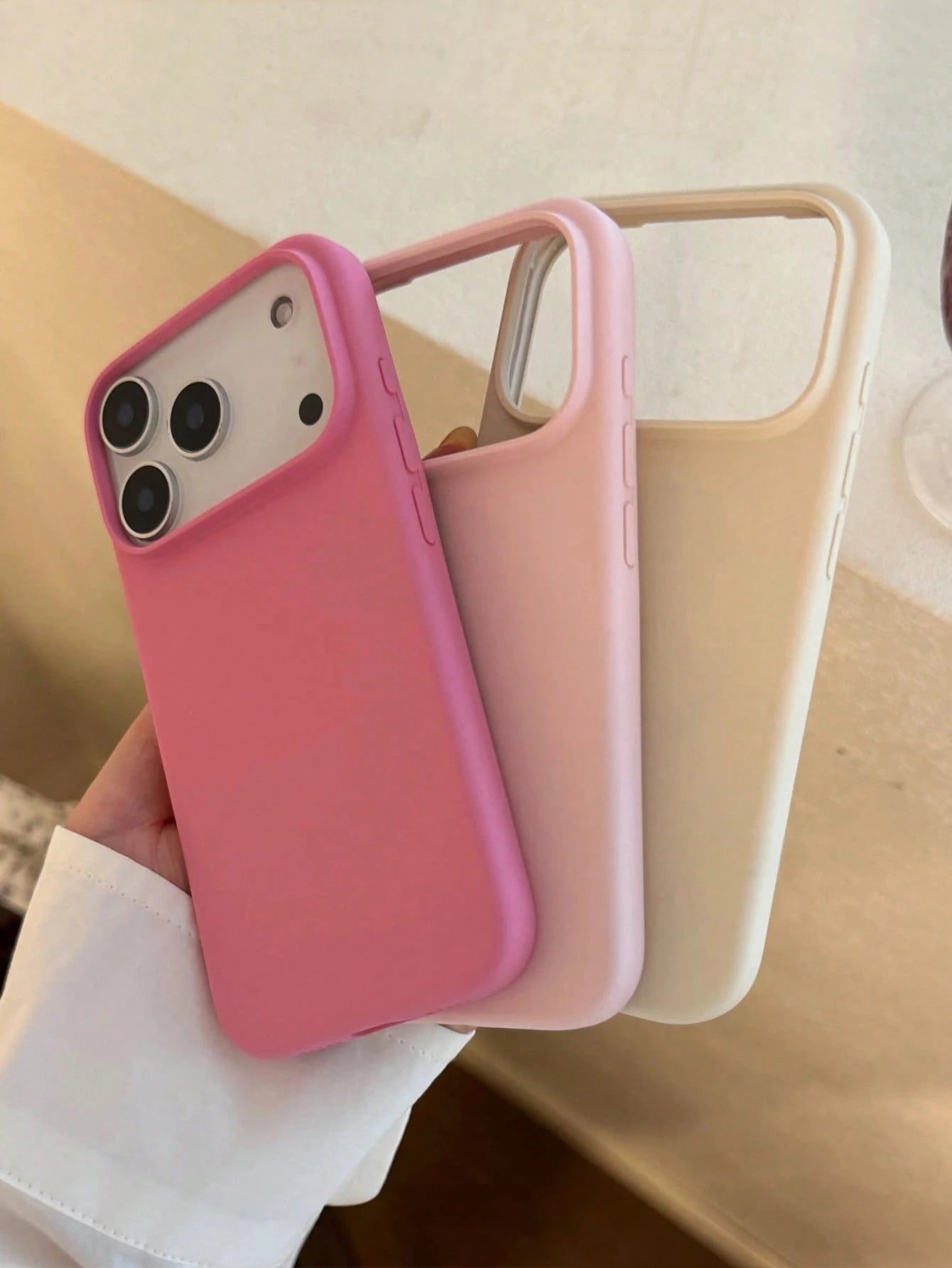4pcs Phone Case Set, Black + Pink + Rose Red + White, Dopamine Matte 4pcs Phone Case Set Compatible With 17 Pro Max/17 Pro/17/16 Pro Max/16/16 Pro/16 Plus/15/15 Pro Max/15 Pro/15 Plus/11/12/13/14 Pro
