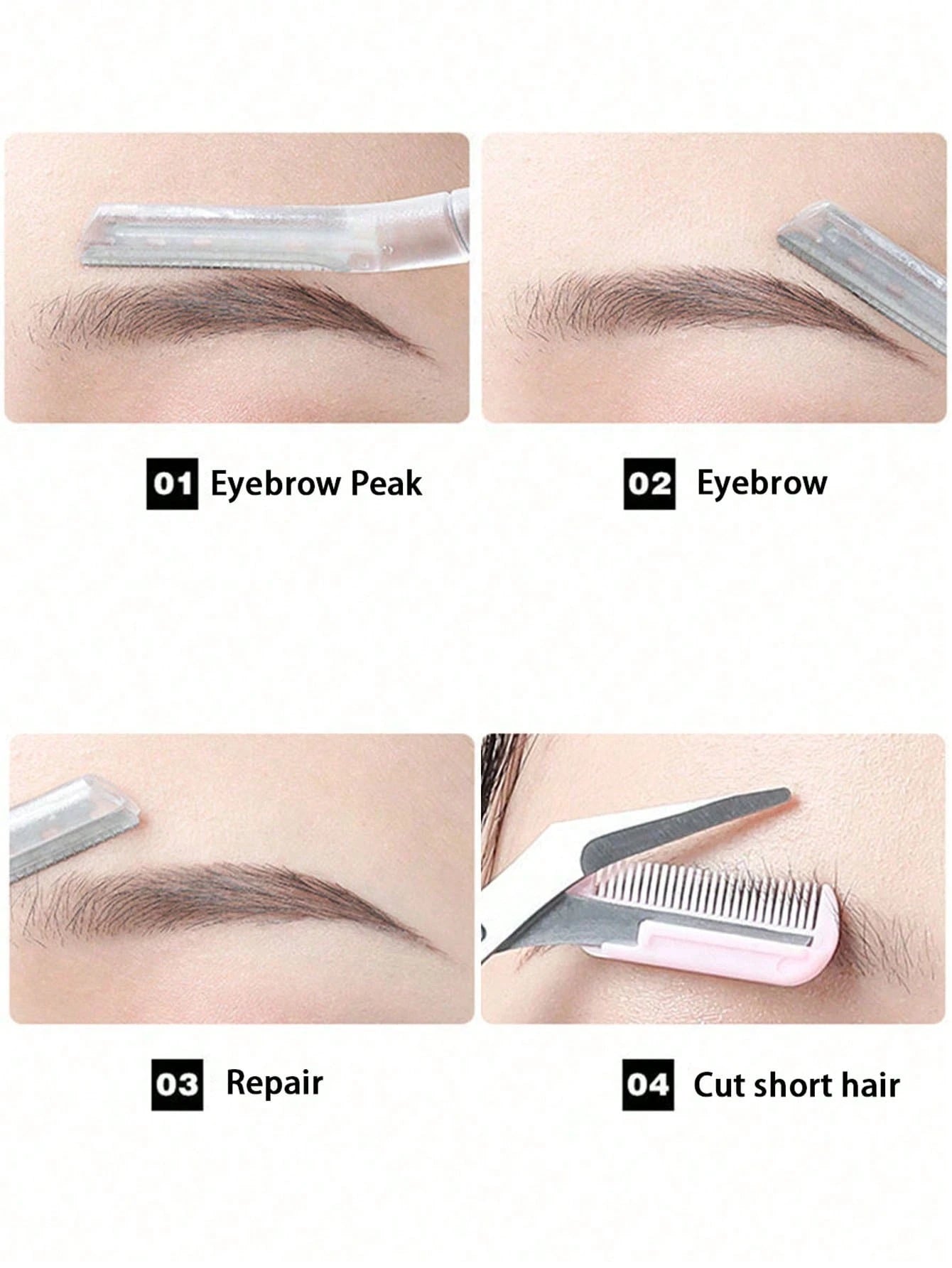 4pcs Professional Eyebrow Razors, Anti-Scratch Eyebrow Trimmer Set For Beginners, Unisex Beauty Tools
