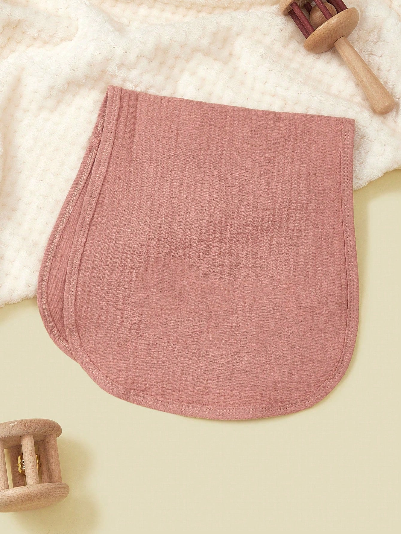 4pcs/Set Newborn Baby Burp Cloths, Soft Absorbent Plain & Pink Color Bibs, Essential Daily Necessities For All Seasons