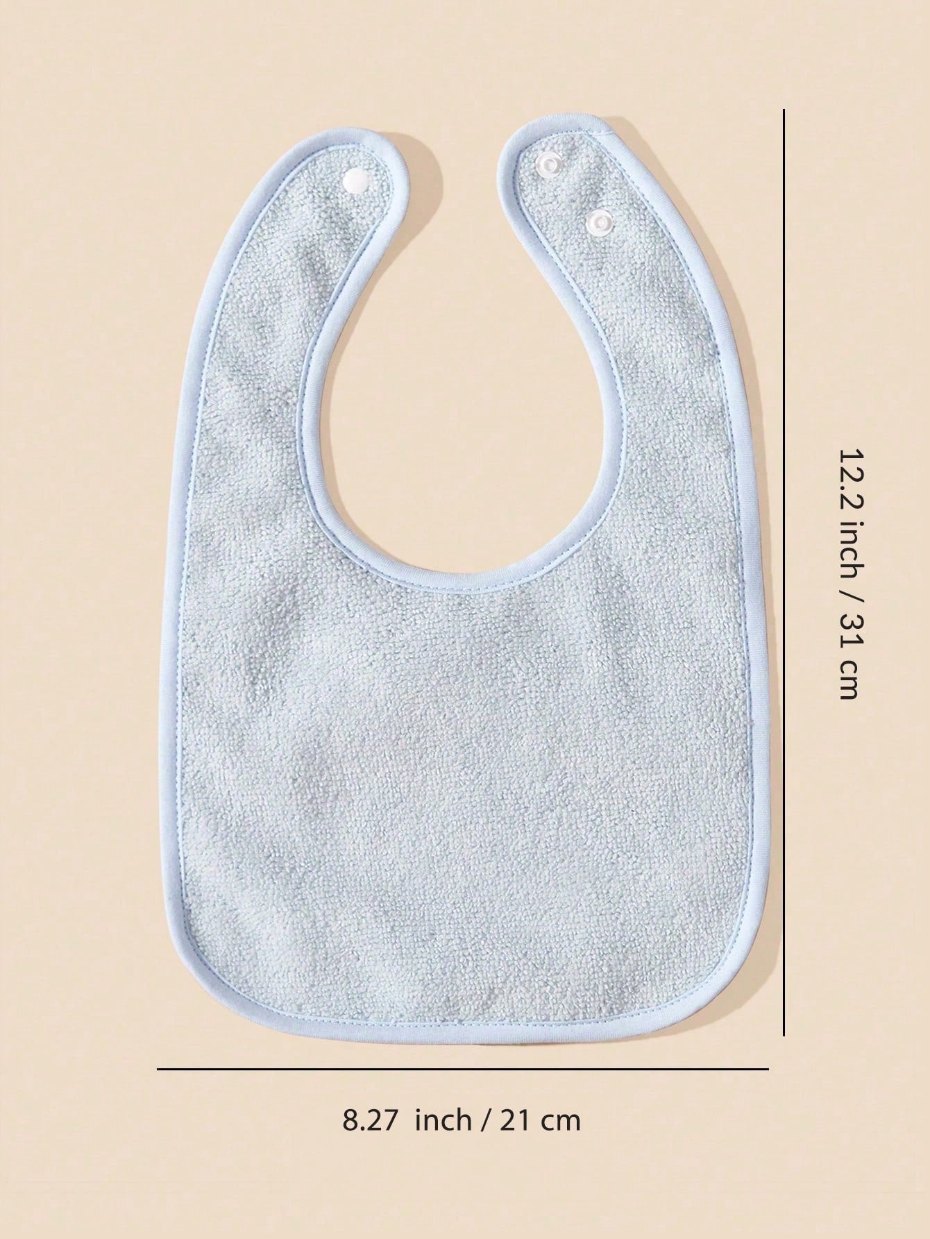 4pcs Soft And Absorbent Solid Color Button Closure Unisex Baby Bibs