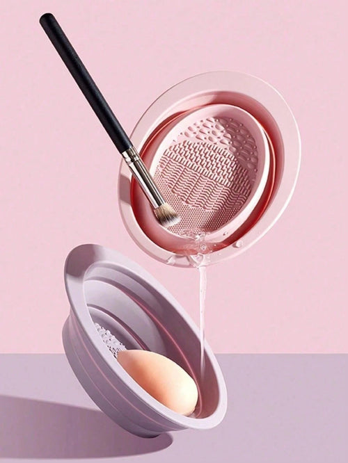 5/3/1pc Makeup Brush Cleaning Palette, Foldable Portable Makeup Brush Cleaning Mat, Beauty Brush Cleaning And Drying Tool, Suitable For Makeup Brushes, Puffs And Sponges, Quick Makeup Tool Dry Cleanin