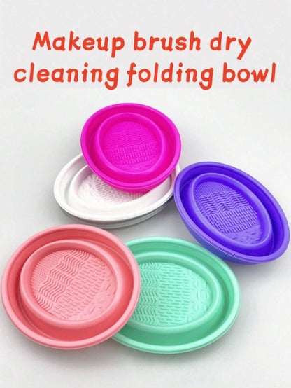 5/3/1pc Makeup Brush Cleaning Palette, Foldable Portable Makeup Brush Cleaning Mat, Beauty Brush Cleaning And Drying Tool, Suitable For Makeup Brushes, Puffs And Sponges, Quick Makeup Tool Dry Cleanin