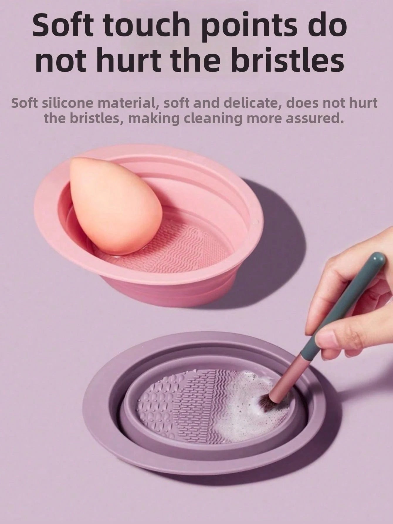 5/3/1pc Makeup Brush Cleaning Palette, Foldable Portable Makeup Brush Cleaning Mat, Beauty Brush Cleaning And Drying Tool, Suitable For Makeup Brushes, Puffs And Sponges, Quick Makeup Tool Dry Cleanin