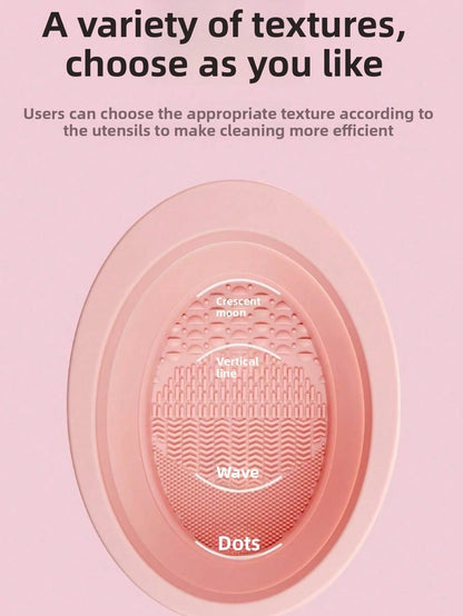 5/3/1pc Makeup Brush Cleaning Palette, Foldable Portable Makeup Brush Cleaning Mat, Beauty Brush Cleaning And Drying Tool, Suitable For Makeup Brushes, Puffs And Sponges, Quick Makeup Tool Dry Cleanin