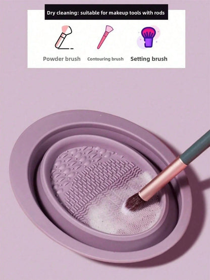 5/3/1pc Makeup Brush Cleaning Palette, Foldable Portable Makeup Brush Cleaning Mat, Beauty Brush Cleaning And Drying Tool, Suitable For Makeup Brushes, Puffs And Sponges, Quick Makeup Tool Dry Cleanin