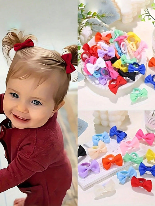 5/30/60pcs Baby Elastic Hair Bands- Soft Pastel And Bright Colors- Non-Slip Hair Ties Suitable For Toddlers, Birthday Parties, Halloween, Spring Festival- Light Beige For Sensitive Skin- Daily And