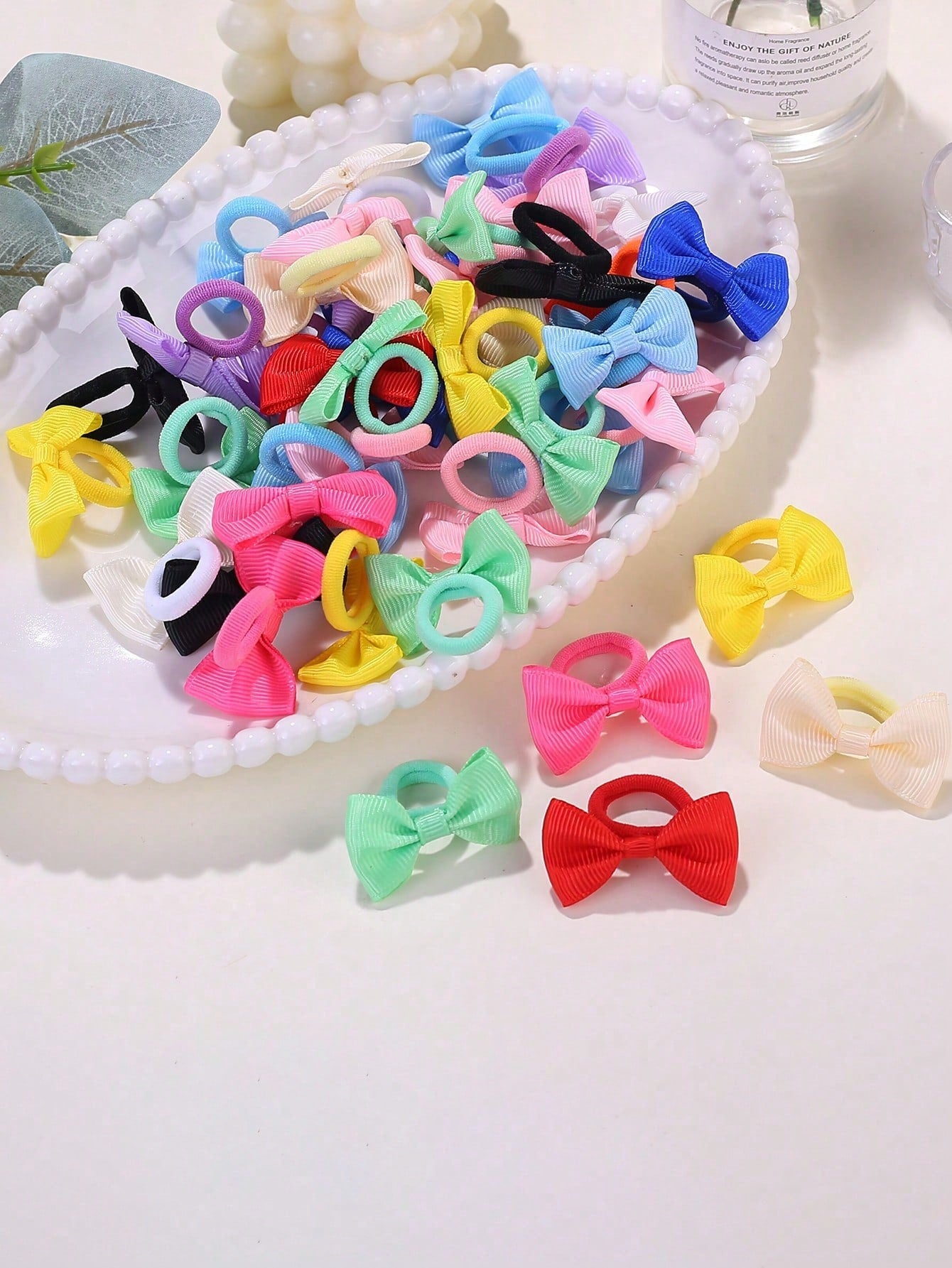 5/30/60pcs Baby Elastic Hair Bands- Soft Pastel And Bright Colors- Non-Slip Hair Ties Suitable For Toddlers, Birthday Parties, Halloween, Spring Festival- Light Beige For Sensitive Skin- Daily And