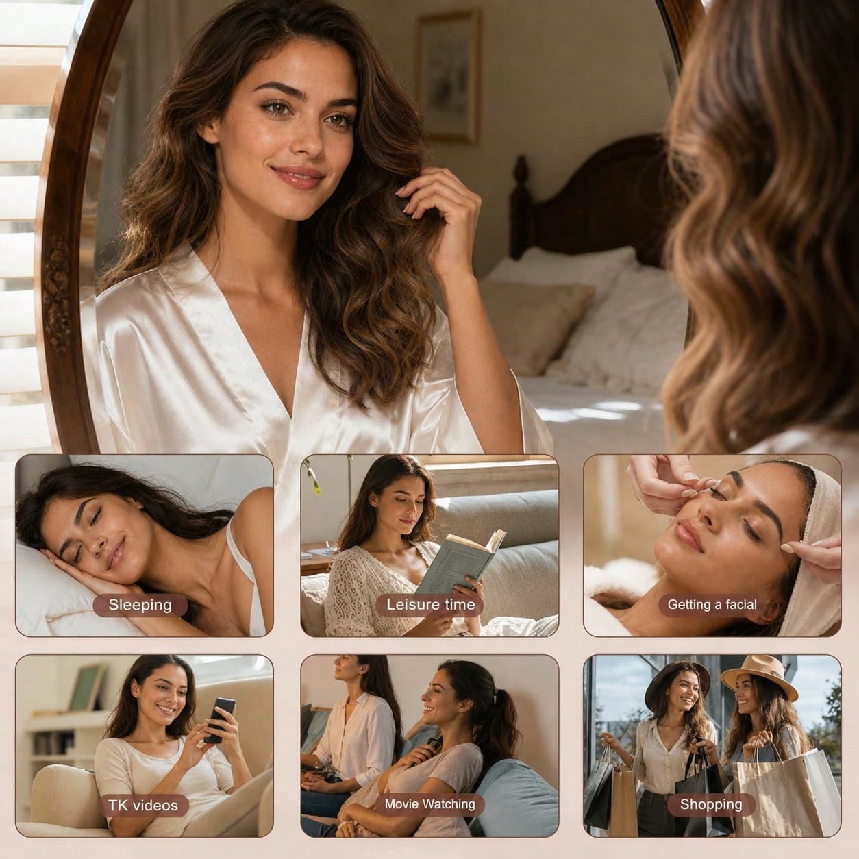 5/4pcs No Heat Curling Rods, Slouchy Hair Curler, Silk Scrunchies, Sleeping Elastic Hair Bands, Long Hair Soft Curling Tools, Manual Styling Accessories, Sleep Curling Tools, Suitable For Valentine's