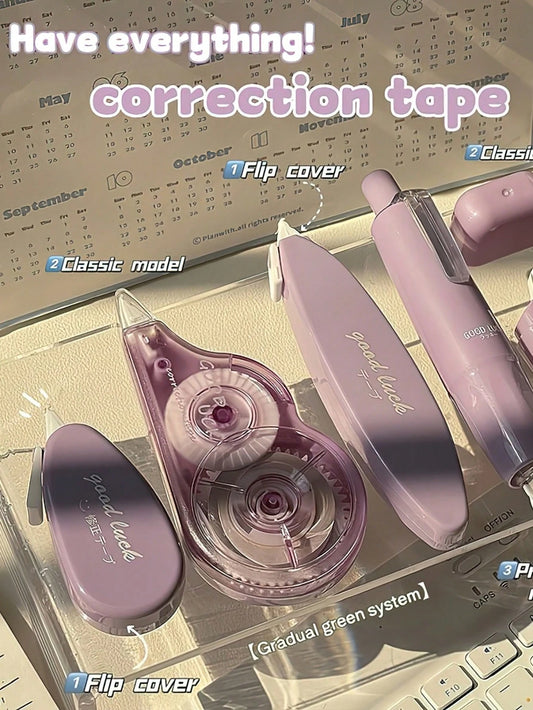 5 Packs Gradient Correction Tape Portable Student-Friendly Cute Stationery Eraser Smooth Modification Continuous Correction Pen