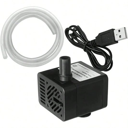 50 Gallon/Hour Mini Submersible Pump, USB Powered, Small Fountain Pump (5V 200L/H), With 1M Tubing And Flow Rate Adjustment, Suitable For Water Features, Aquariums, Fish Tanks, Desktop Fountains, Pet