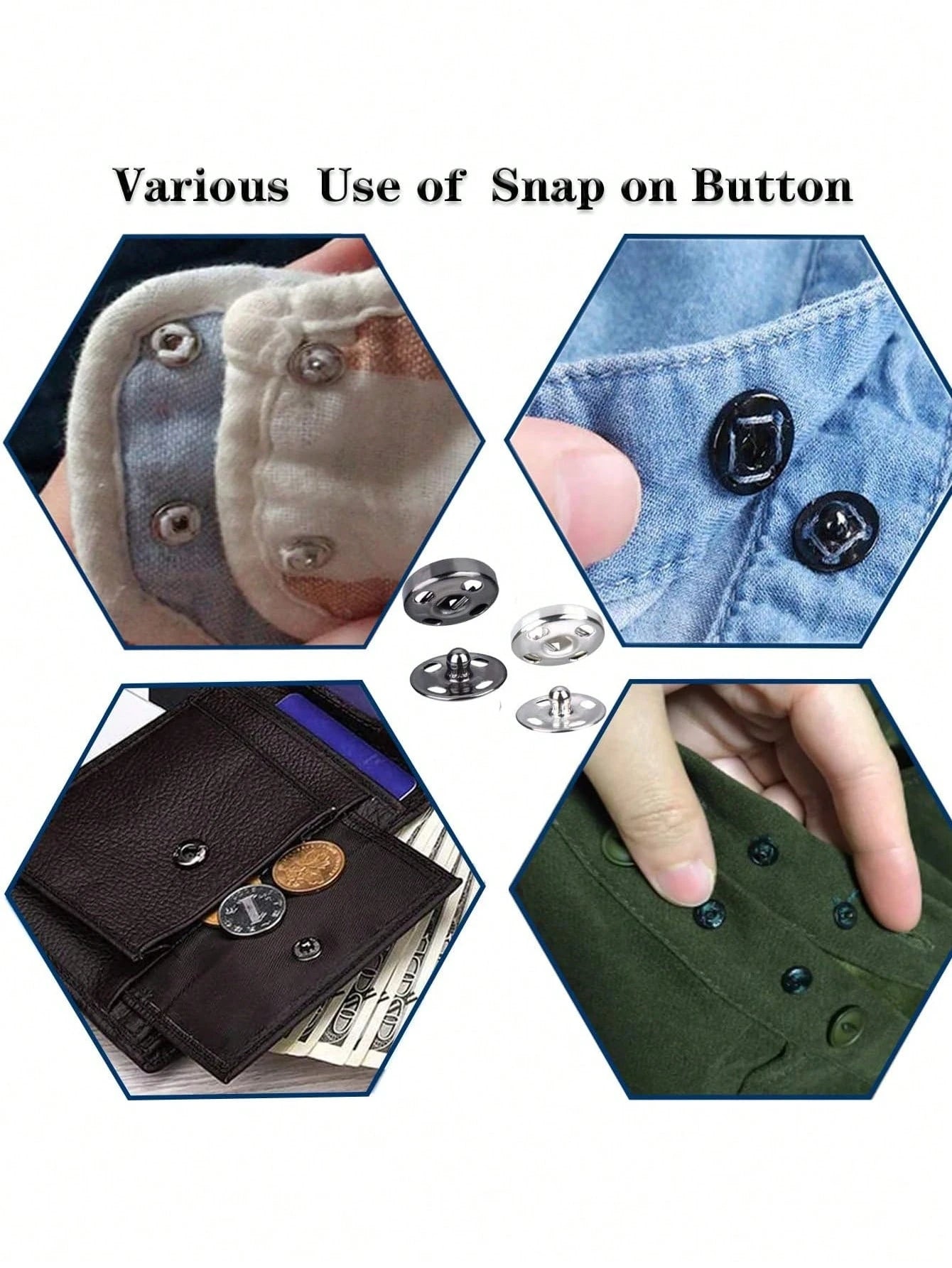 50 Pair 10 Mm Sewing Snaps,Sew-On Snap, Metal Snaps Fasteners Press Studs Buttons,Sewing Clothing Button,For Suit, Jacket, Jeans, Shirt Diy Craft,DIY Making Craft Bag Purse Buckle Accessories Replacem