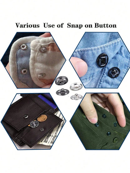 50 Pair 10 Mm Sewing Snaps,Sew-On Snap, Metal Snaps Fasteners Press Studs Buttons,Sewing Clothing Button,For Suit, Jacket, Jeans, Shirt Diy Craft,DIY Making Craft Bag Purse Buckle Accessories Replacem