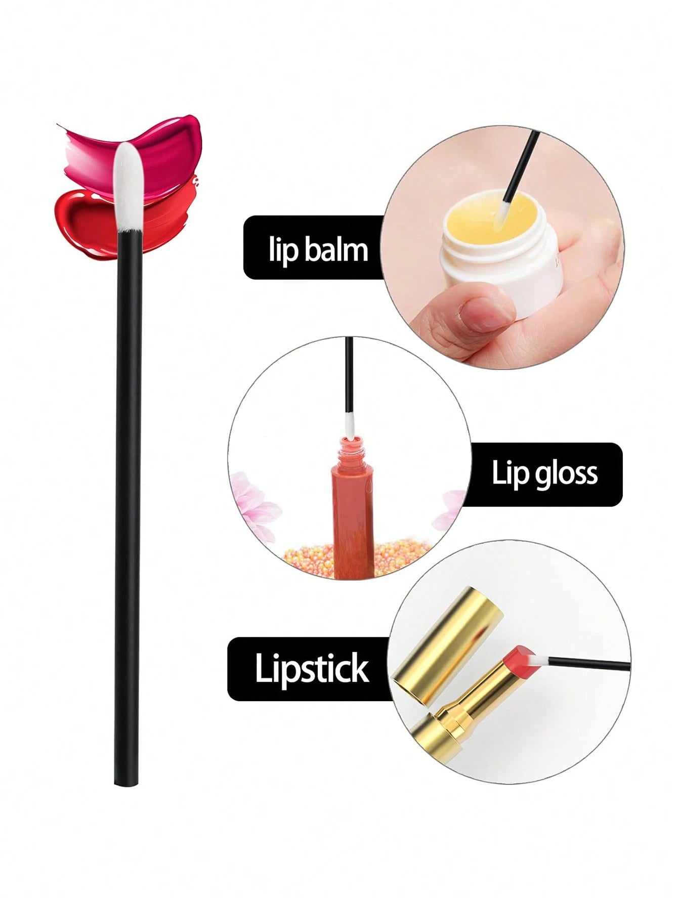 500 Pcs 50 Pcs Lip Stick Lipstick Applicator Lip Gloss Stick Lint Free Makeup Applicator Beauty Tool, Disposable
