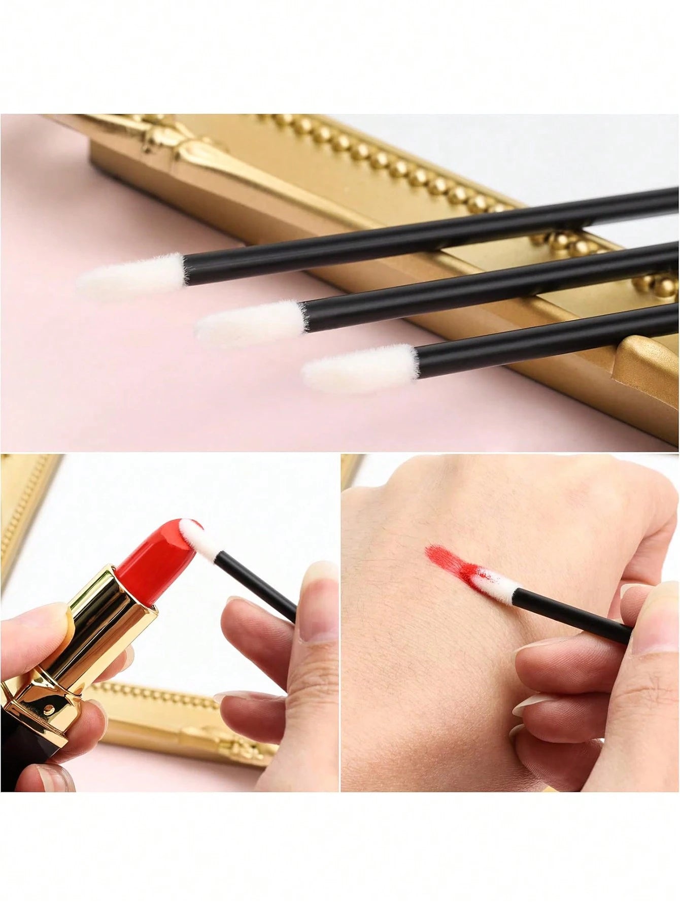 500 Pcs 50 Pcs Lip Stick Lipstick Applicator Lip Gloss Stick Lint Free Makeup Applicator Beauty Tool, Disposable