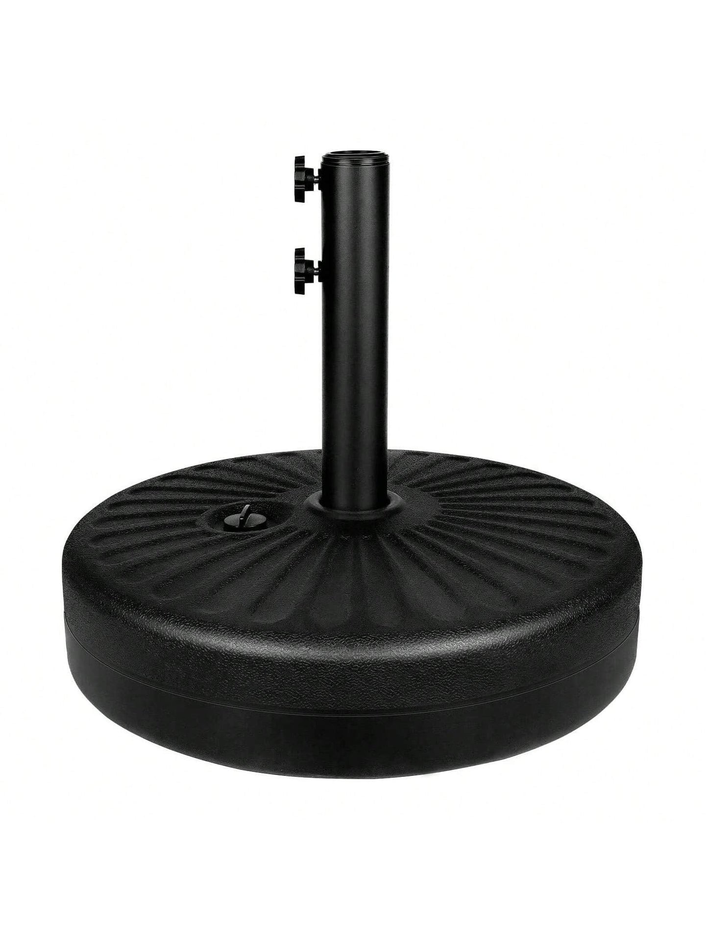 50LBS Round Umbrella Base Water Filled With Steel Umbrella Holder, Heavy Duty Fillable Umbrella Base Stand For Outdoor, Patio, Lawn, Garden (Black)