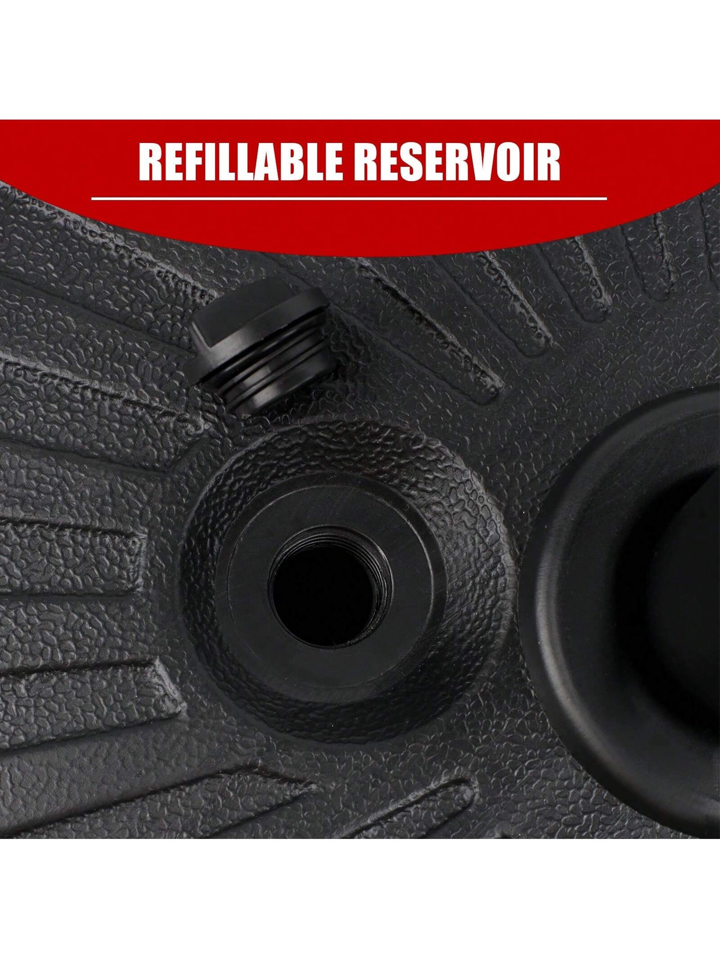 50LBS Round Umbrella Base Water Filled With Steel Umbrella Holder, Heavy Duty Fillable Umbrella Base Stand For Outdoor, Patio, Lawn, Garden (Black)