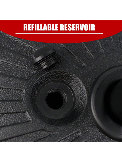 50LBS Round Umbrella Base Water Filled With Steel Umbrella Holder, Heavy Duty Fillable Umbrella Base Stand For Outdoor, Patio, Lawn, Garden (Black)