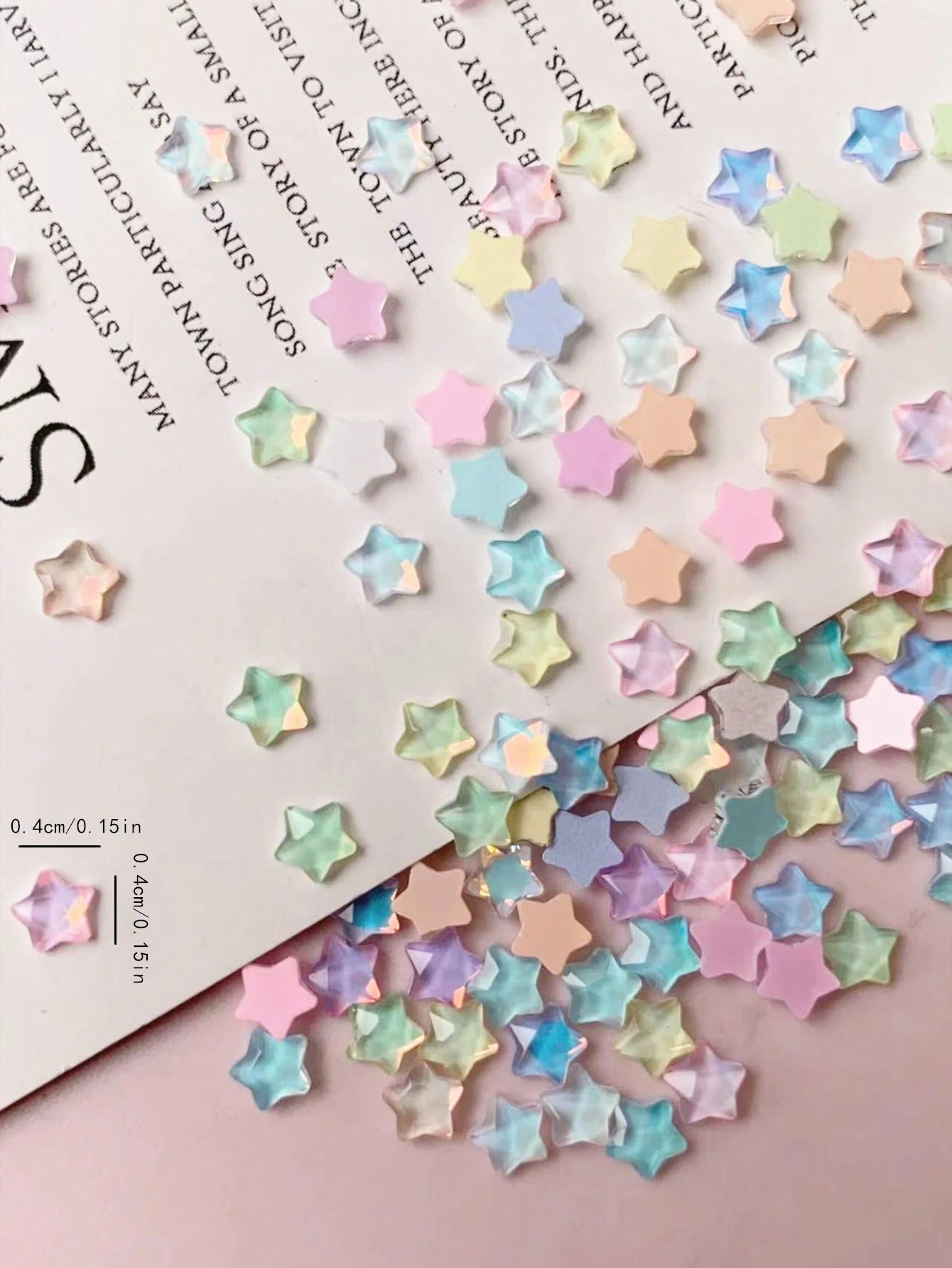 50pcs/Pack Flat Star-Shaped Rhinestone Nail Art Decorations, Summer Style DIY Nail Accessories Nail Charms