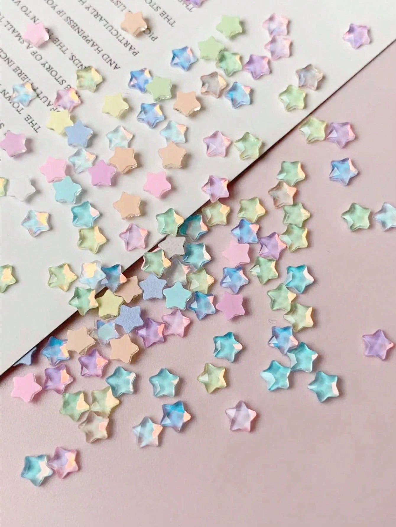 50pcs/Pack Flat Star-Shaped Rhinestone Nail Art Decorations, Summer Style DIY Nail Accessories Nail Charms