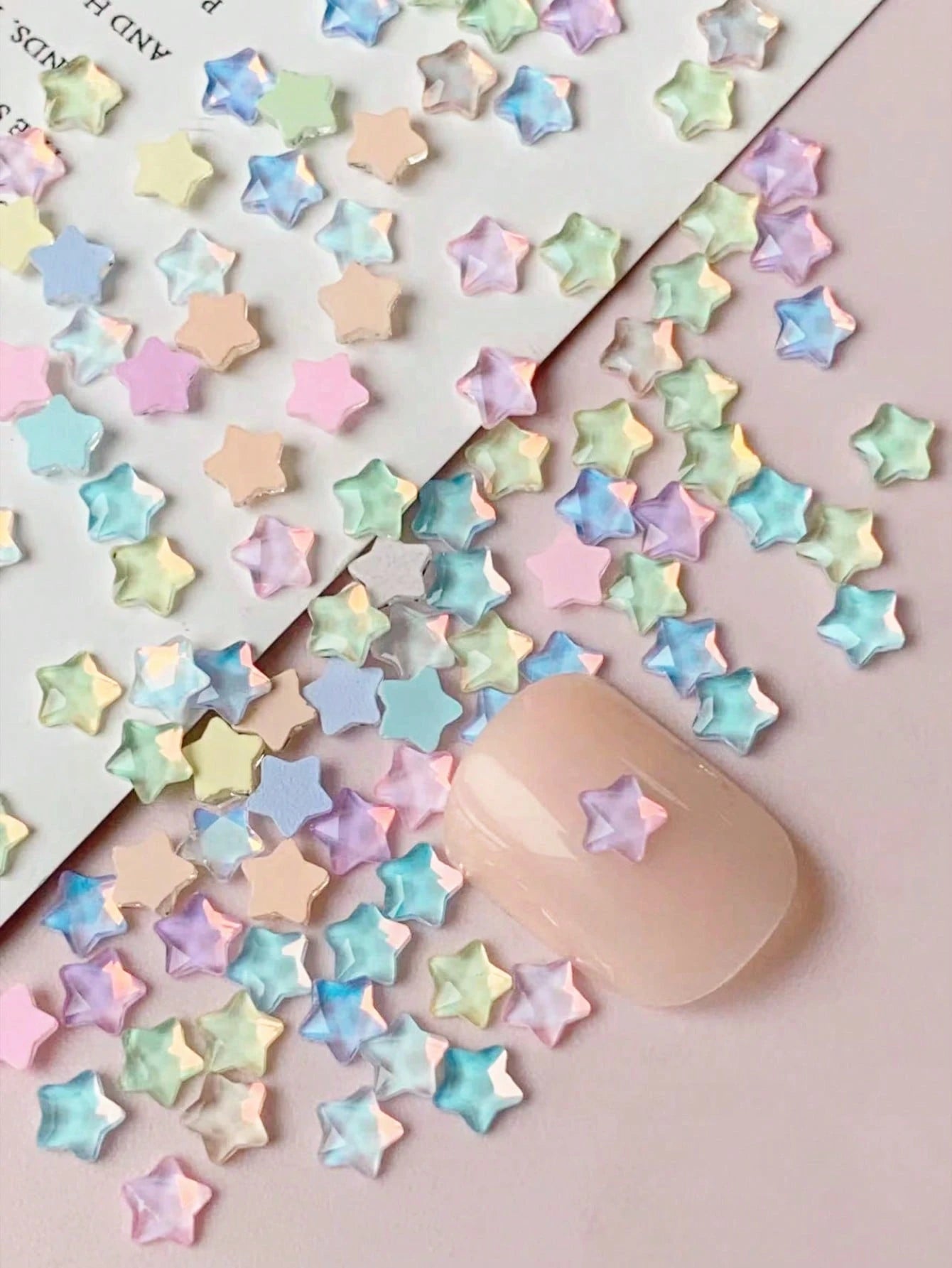 50pcs/Pack Flat Star-Shaped Rhinestone Nail Art Decorations, Summer Style DIY Nail Accessories Nail Charms
