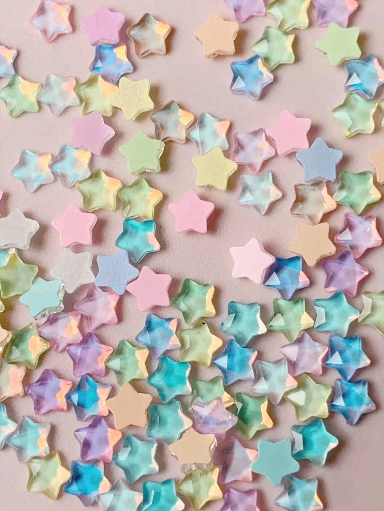 50pcs/Pack Flat Star-Shaped Rhinestone Nail Art Decorations, Summer Style DIY Nail Accessories Nail Charms
