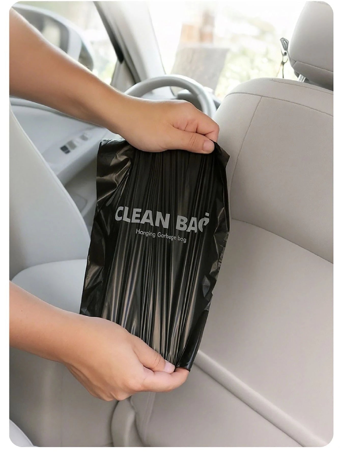 50pcs Thick PE Trash Bags With Hanging Rope, Waterproof & Tear-Resistant Large Capacity Storage Bags For Vehicles, Home Or Office, Black Garbage Bags