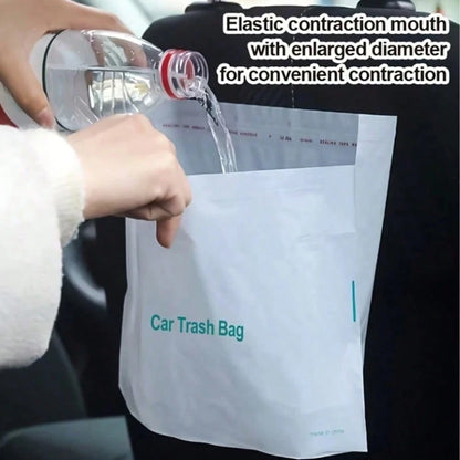 50pcs Thick PE Trash Bags With Hanging Rope, Waterproof & Tear-Resistant Large Capacity Storage Bags For Vehicles, Home Or Office, Black Garbage Bags
