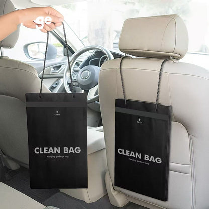 50pcs Thick PE Trash Bags With Hanging Rope, Waterproof & Tear-Resistant Large Capacity Storage Bags For Vehicles, Home Or Office, Black Garbage Bags