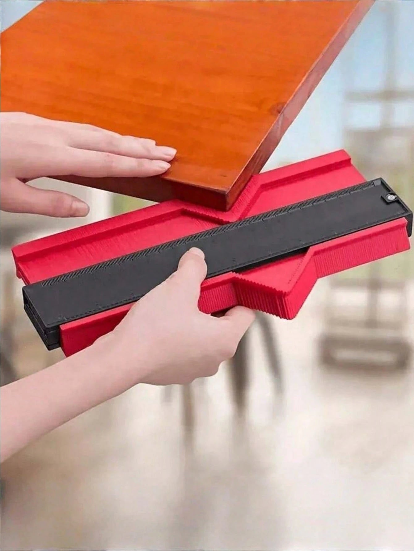 5inch/10inch Adjustable Contour Gauge Outline Profile Duplicator Tool, With Angle Protractor, For Accurate Replication Of Asymmetric Shapes On Wood Grain, Carpet, Tile, Laminate, DIY Woodworking Measu