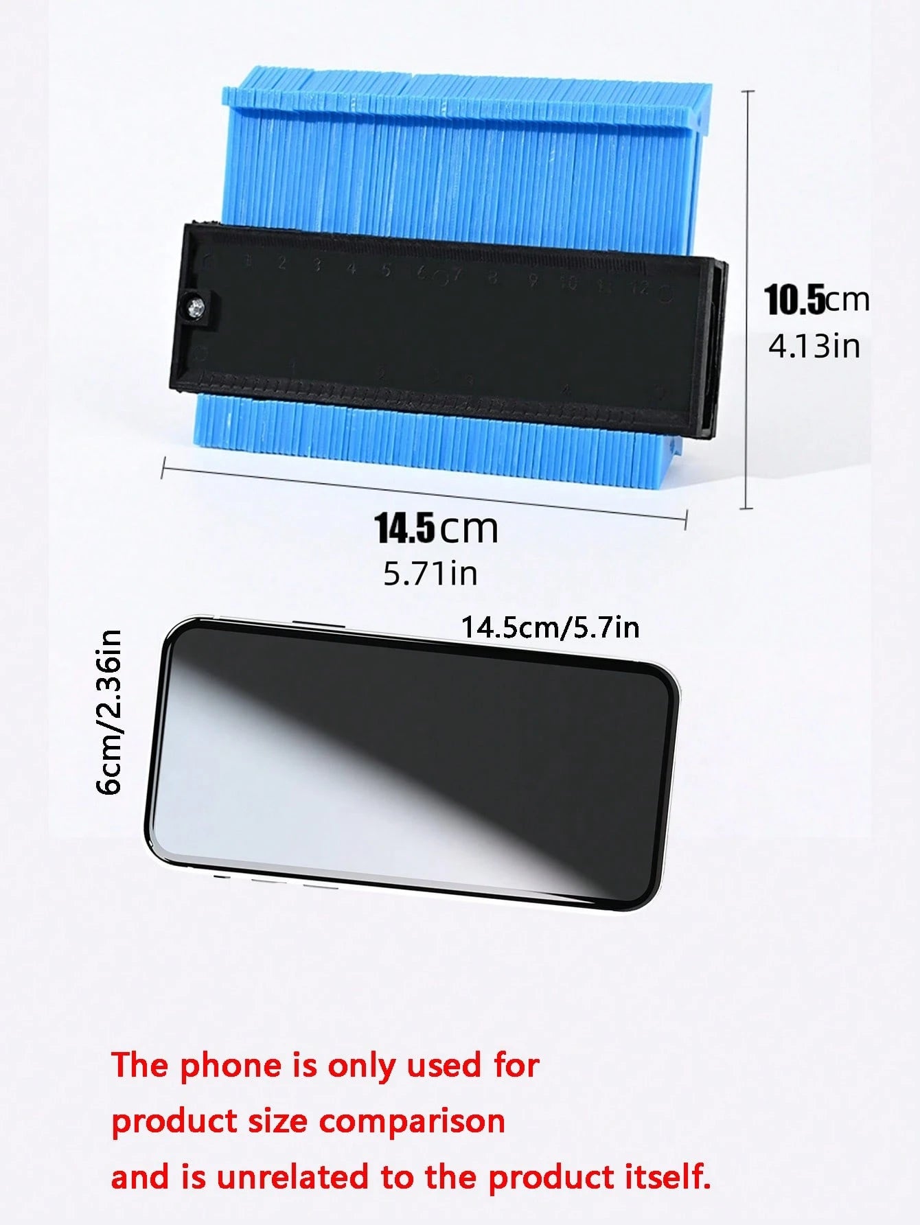 5inch/10inch Adjustable Contour Gauge Outline Profile Duplicator Tool, With Angle Protractor, For Accurate Replication Of Asymmetric Shapes On Wood Grain, Carpet, Tile, Laminate, DIY Woodworking Measu