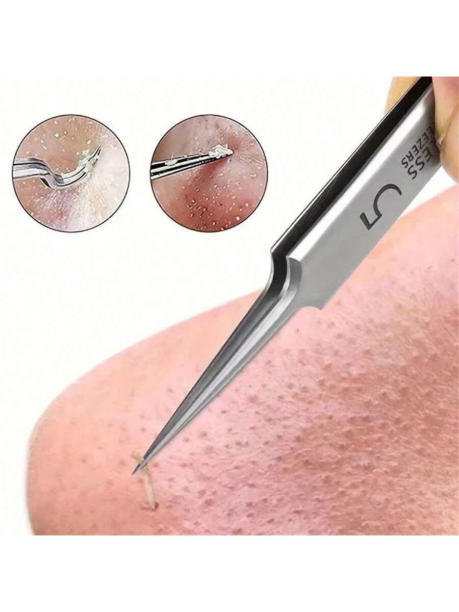 5mm Ultra Fine Blackhead Tweezers- Facial Beauty Acne Removal Tool For Skin Care