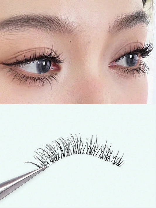 5pairs Natural-Looking Transparent Stem Mink-Like Soft & Comfortable Lovely False Eyelashes Strip Lashes, Lashes, Eyelashes, Fake Lashes