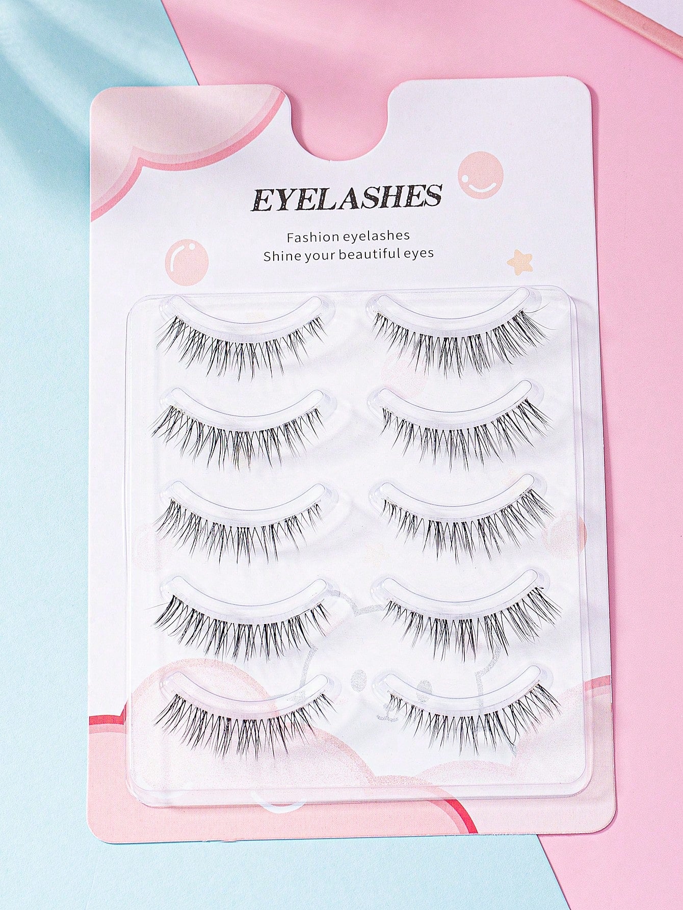 5pairs Natural-Looking Transparent Stem Mink-Like Soft & Comfortable Lovely False Eyelashes Strip Lashes, Lashes, Eyelashes, Fake Lashes