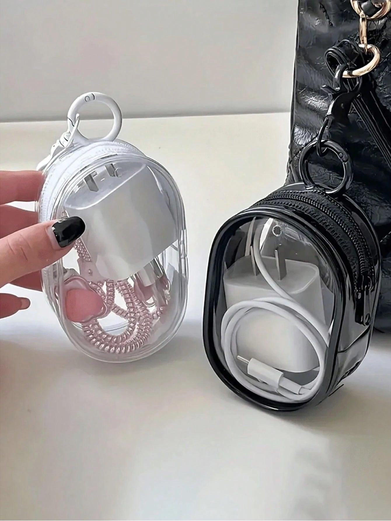 5pcs/2pcs/1pc Portable Mini Transparent Zipper Storage Bag, Small Multi-Functional Storage Bag, Transparent Travel Accessory Pouch, Travel Essentials, Electronic Organizer