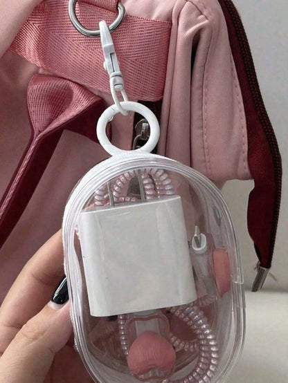 5pcs/2pcs/1pc Portable Mini Transparent Zipper Storage Bag, Small Multi-Functional Storage Bag, Transparent Travel Accessory Pouch, Travel Essentials, Electronic Organizer