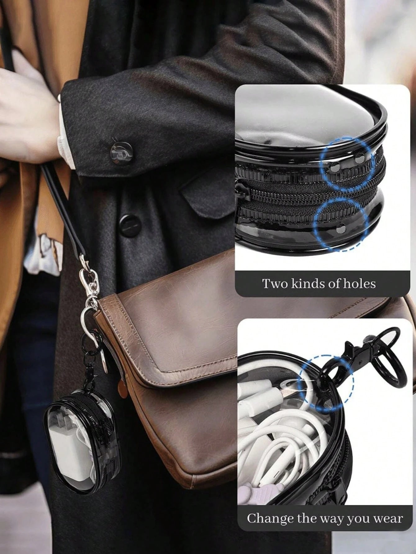 5pcs/2pcs/1pc Portable Mini Transparent Zipper Storage Bag, Small Multi-Functional Storage Bag, Transparent Travel Accessory Pouch, Travel Essentials, Electronic Organizer