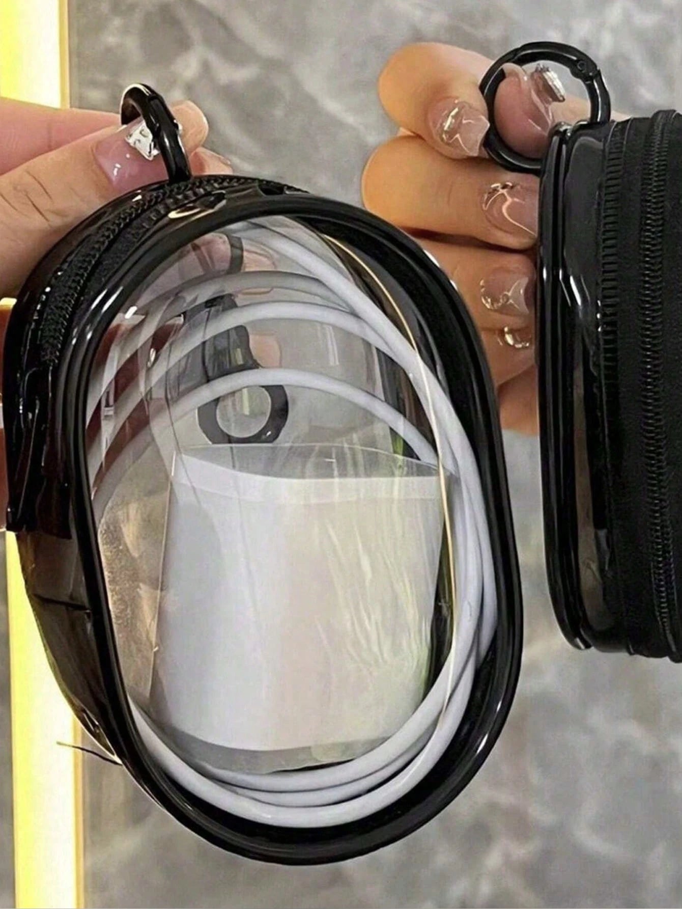 5pcs/2pcs/1pc Portable Mini Transparent Zipper Storage Bag, Small Multi-Functional Storage Bag, Transparent Travel Accessory Pouch, Travel Essentials, Electronic Organizer
