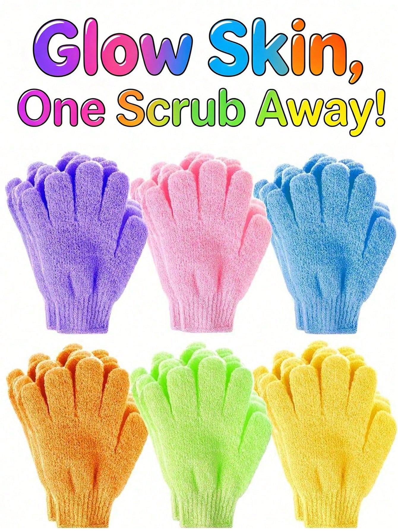 5pcs/3pcs/2pcs Exfoliating Bath Gloves, Easy Lathering, Soft Texture, Double-Sided, Reusable, Gentle Care For Skin, Bath Sponge, Suitable For Home Daily Scrubbing, Bath SPA Body Massage And Exfoliatio