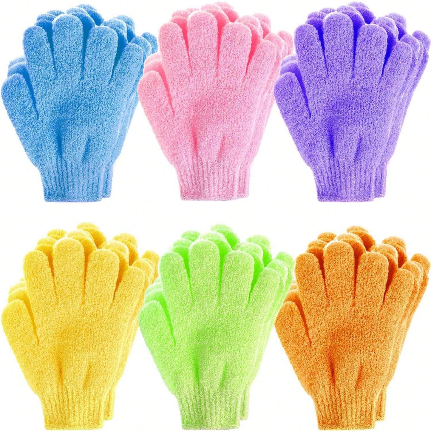 5pcs/3pcs/2pcs Exfoliating Bath Gloves, Easy Lathering, Soft Texture, Double-Sided, Reusable, Gentle Care For Skin, Bath Sponge, Suitable For Home Daily Scrubbing, Bath SPA Body Massage And Exfoliatio