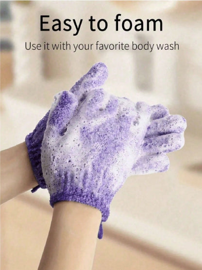 5pcs/3pcs/2pcs Exfoliating Bath Gloves, Easy Lathering, Soft Texture, Double-Sided, Reusable, Gentle Care For Skin, Bath Sponge, Suitable For Home Daily Scrubbing, Bath SPA Body Massage And Exfoliatio
