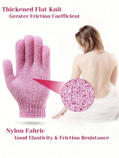 5pcs/3pcs/2pcs Exfoliating Bath Gloves, Easy Lathering, Soft Texture, Double-Sided, Reusable, Gentle Care For Skin, Bath Sponge, Suitable For Home Daily Scrubbing, Bath SPA Body Massage And Exfoliatio