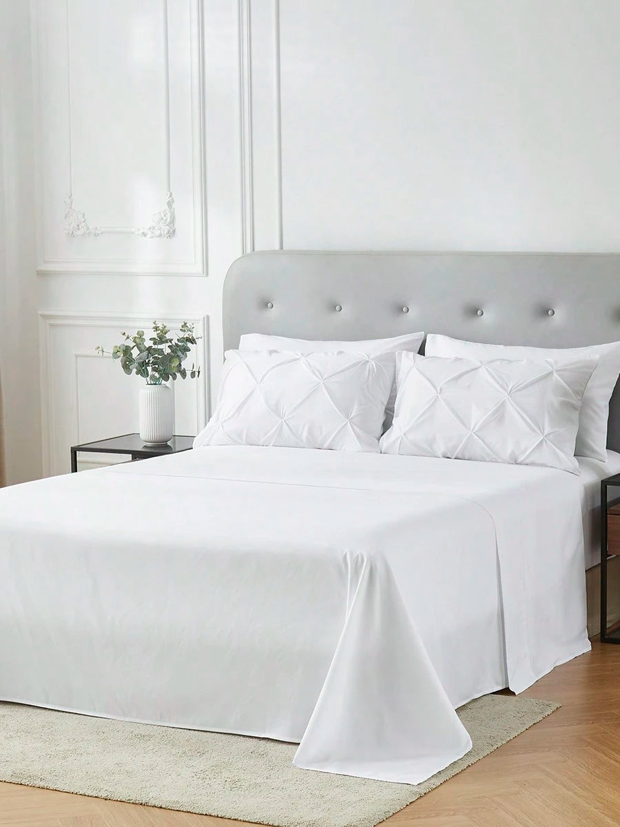 5Pcs/7-Pcs Queen Pinched Pleat Bed Comforter Sets Queen- Luxurious, Soft, Breathable, And Cooling Summer Bedding For All Seasons With Sheets, Pinched Pleat Design, And Bed-In-A-Bag- Easy Care, Mac
