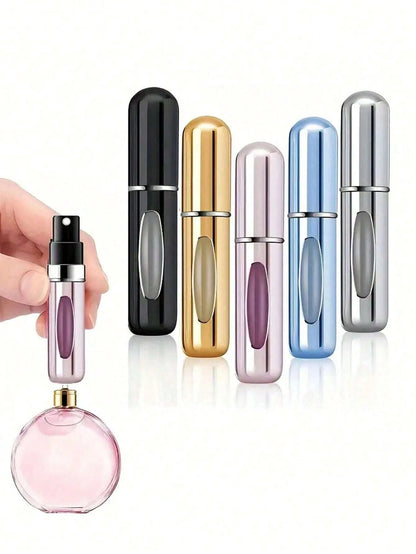5Pcs Perfume Refillable Bottle Spray Bottling Dispenser Mini Portable Empty Liquid Container Travel Travel Essentials Travel Organizer For Beach Summer Vacation Back To School School Supplies Holiday