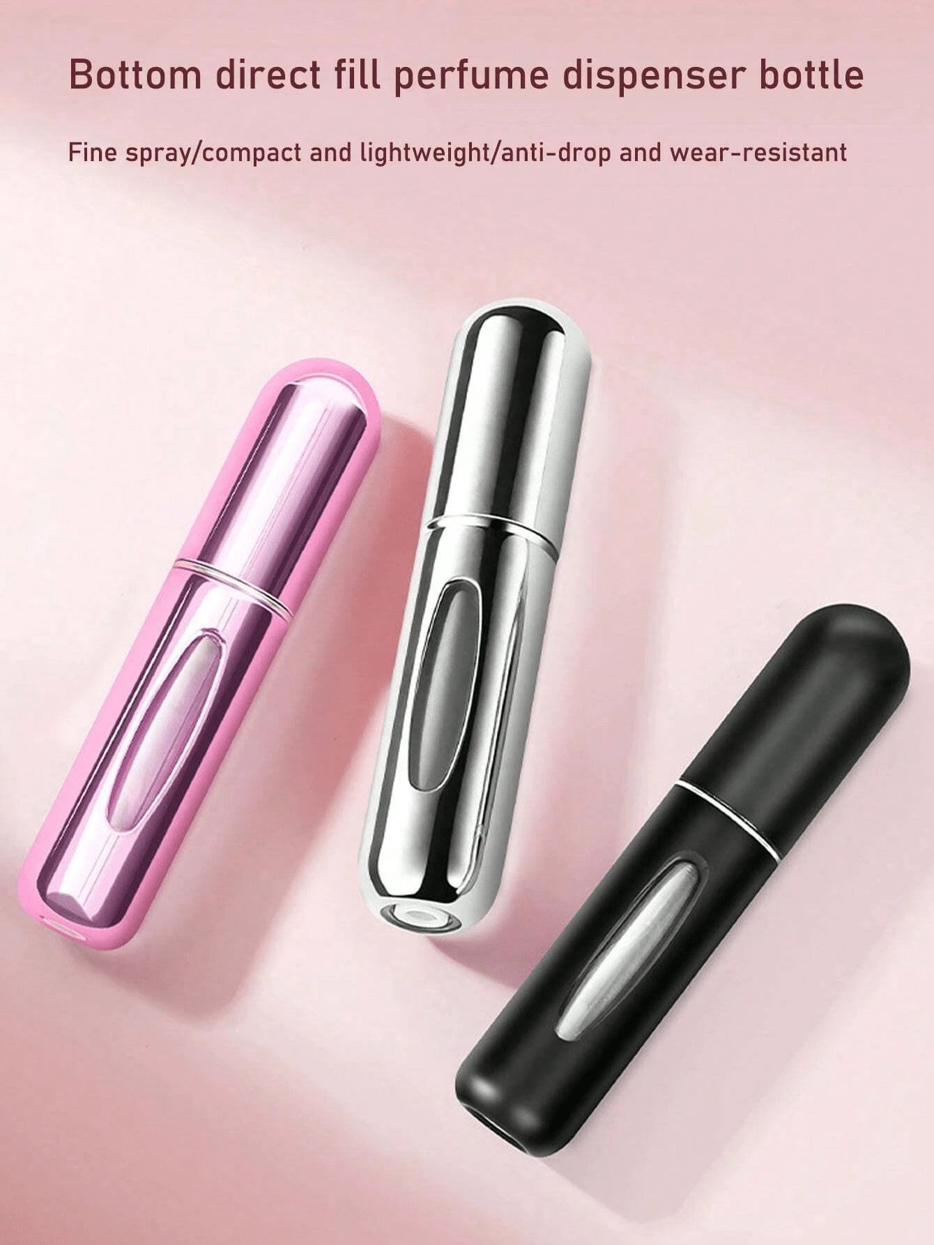 5Pcs Perfume Refillable Bottle Spray Bottling Dispenser Mini Portable Empty Liquid Container Travel Travel Essentials Travel Organizer For Beach Summer Vacation Back To School School Supplies Holiday
