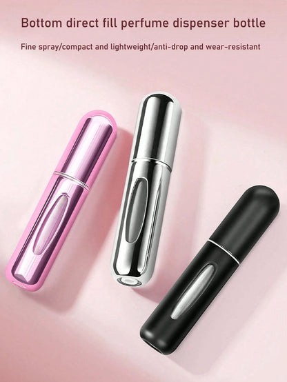 5Pcs Perfume Refillable Bottle Spray Bottling Dispenser Mini Portable Empty Liquid Container Travel Travel Essentials Travel Organizer For Beach Summer Vacation Back To School School Supplies Holiday