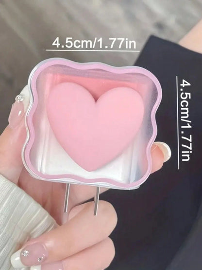 5pcs Pink Heart-Shaped Protective Sleeve Coiled Cord Compatible With IPhone 18W/20W Fast Charger, Soft Case Protector Compatible With IPhone 16/15/14/13 Charger, Ideal Gift