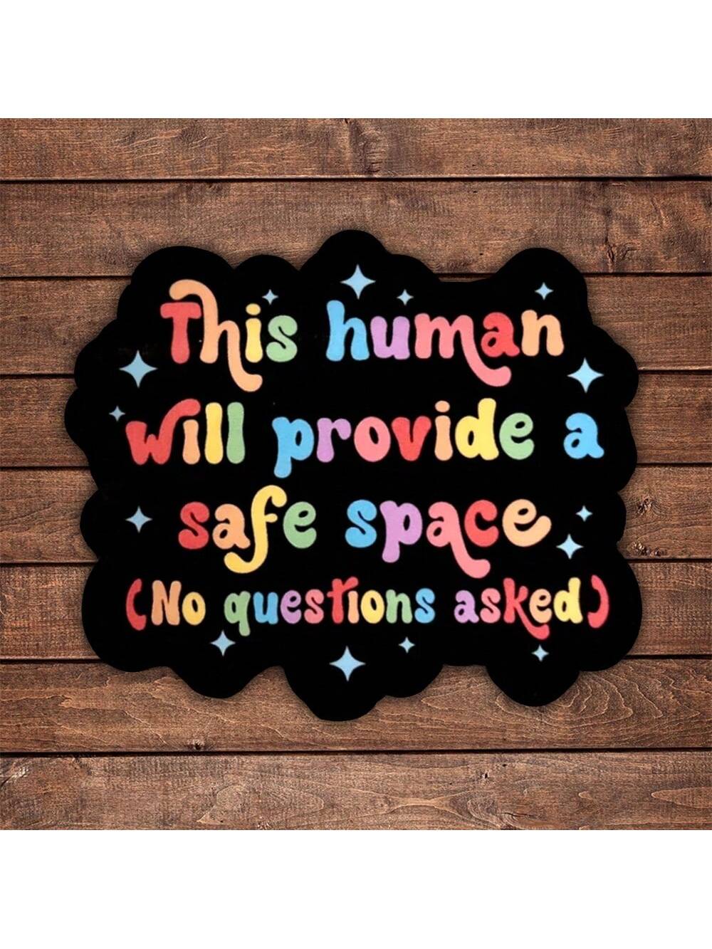 5pcs This Human Will Provide A Space Sticker| Fun And Quirky Vinyl Decal For Planners, Journals, And Laptops| Cute And Mindful Design For Meditation, Wellness Enthusiasts, And Book Lovers| Fashiona