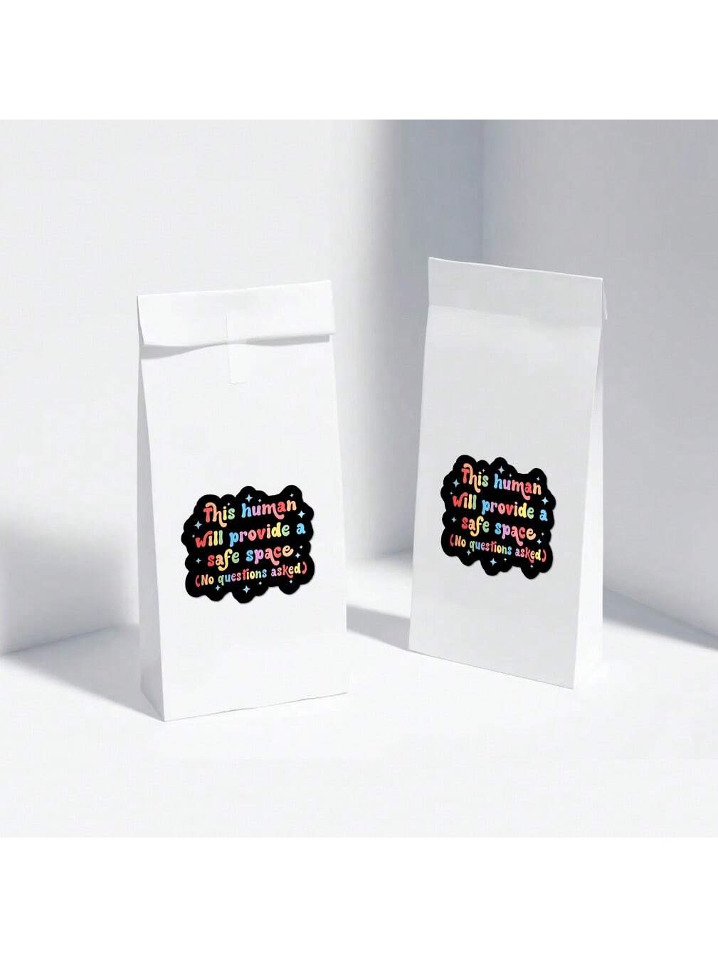 5pcs This Human Will Provide A Space Sticker| Fun And Quirky Vinyl Decal For Planners, Journals, And Laptops| Cute And Mindful Design For Meditation, Wellness Enthusiasts, And Book Lovers| Fashiona