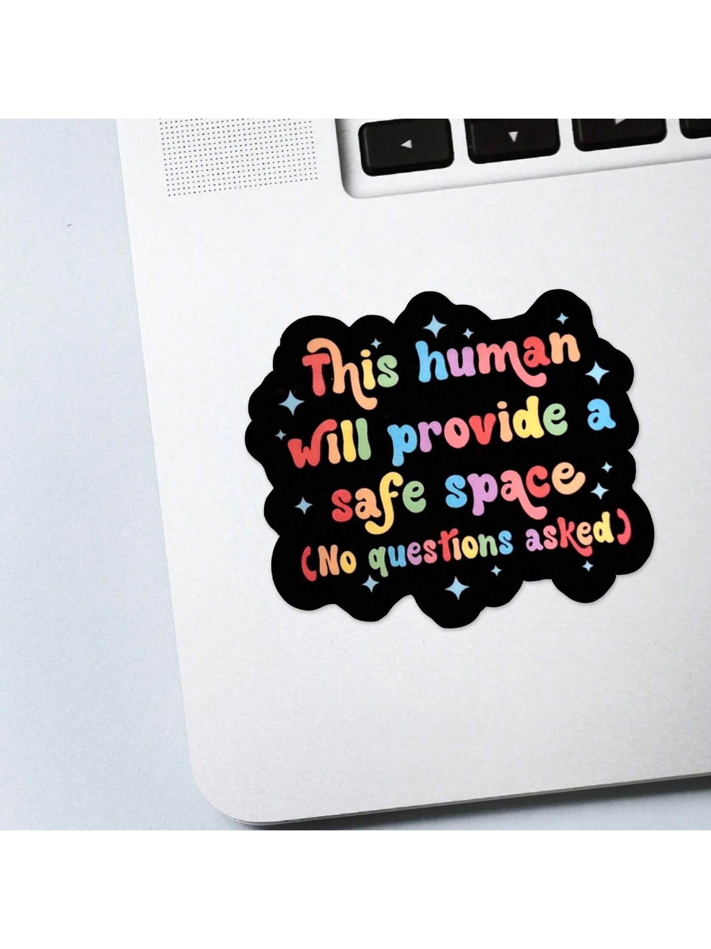5pcs This Human Will Provide A Space Sticker| Fun And Quirky Vinyl Decal For Planners, Journals, And Laptops| Cute And Mindful Design For Meditation, Wellness Enthusiasts, And Book Lovers| Fashiona