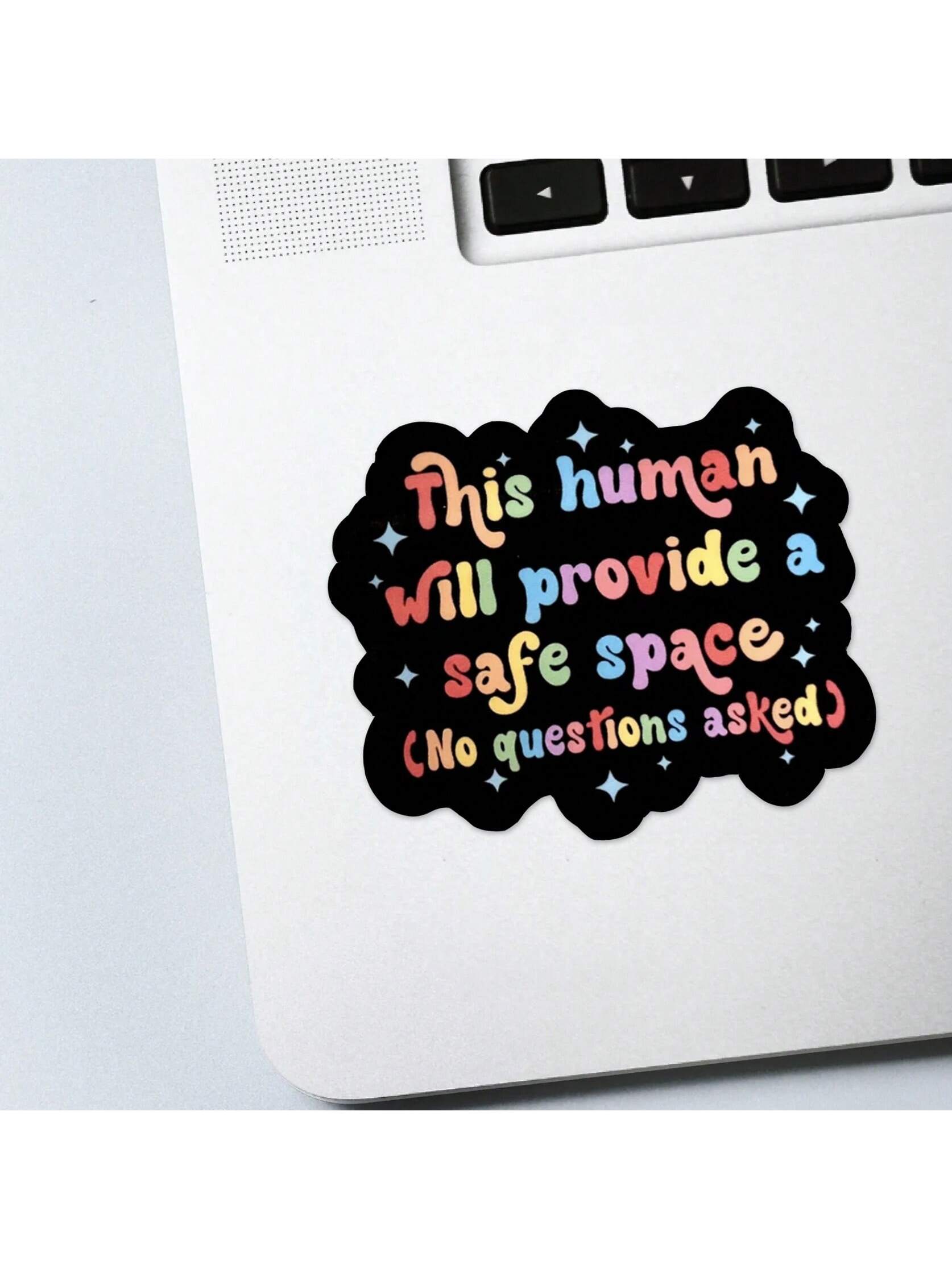 5pcs This Human Will Provide A Space Sticker| Fun And Quirky Vinyl Decal For Planners, Journals, And Laptops| Cute And Mindful Design For Meditation, Wellness Enthusiasts, And Book Lovers| Fashiona